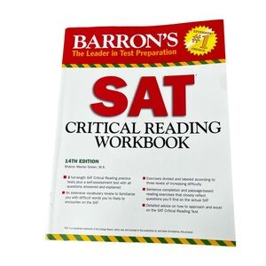 Barron's 14th Edition SAT Critical Reading Workbook Test Prep College Student